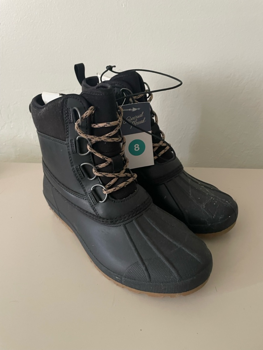 Universal Thread Black Waterproof Duck Boots